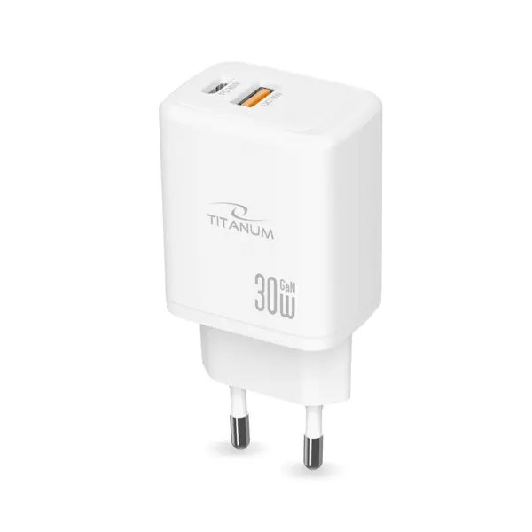 Зарядне TITANUM CH30AC GaN PD30W Type-C 1USB White від батарейки.com.ua