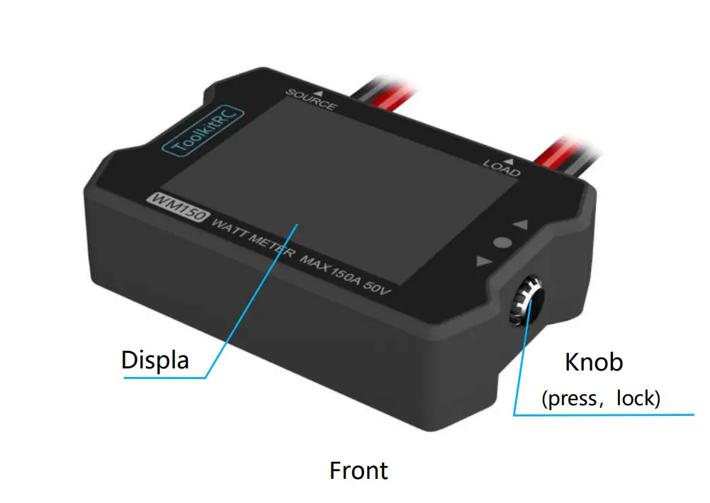 вимірювач потужності ToolkitRC WM150 TK30600 1-50V до 150А, TFT LCD), зображення 5