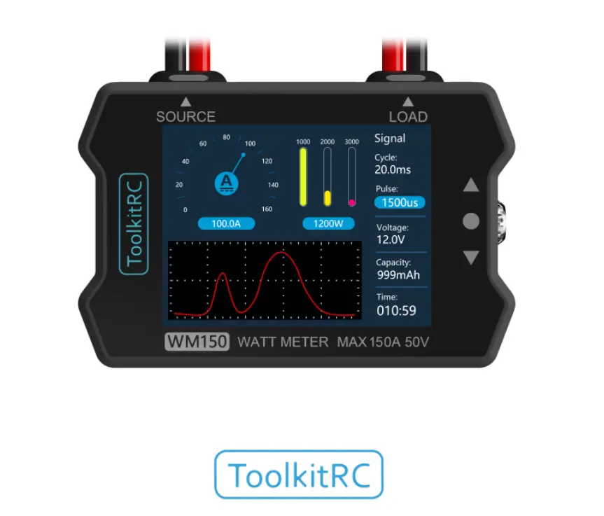 вимірювач потужності ToolkitRC WM150 TK30600 1-50V до 150А, TFT LCD), зображення 7