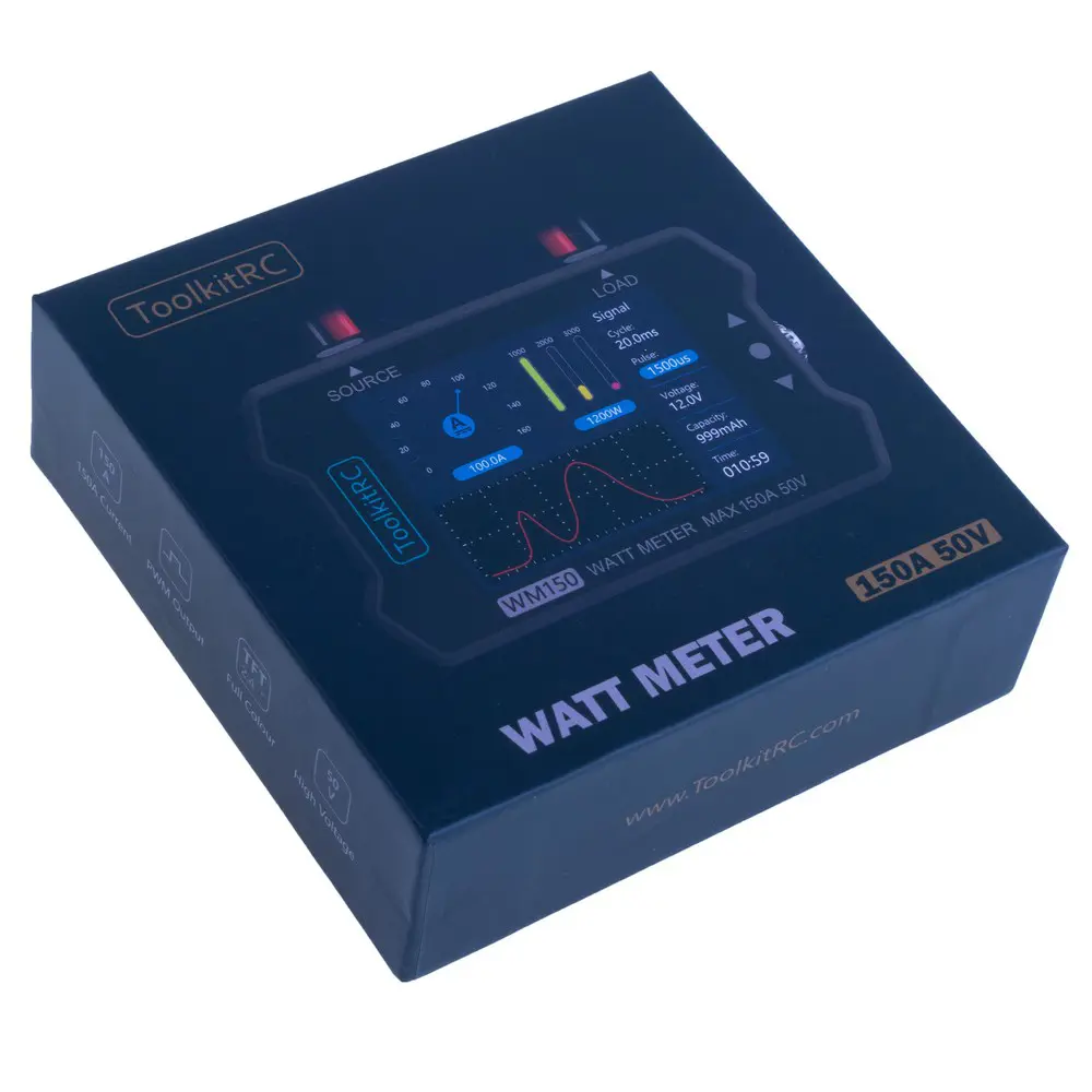 вимірювач потужності ToolkitRC WM150 TK30600 1-50V до 150А, TFT LCD), зображення 11
