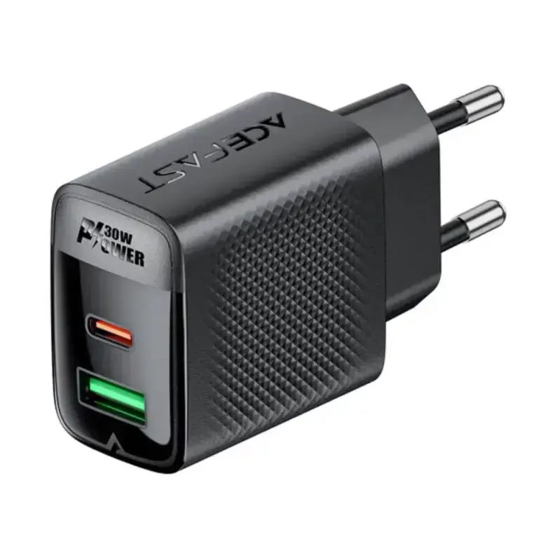 Зарядне ACEFAST A98 PD30W 1USB 1Type-C чорний від батарейки.com.ua