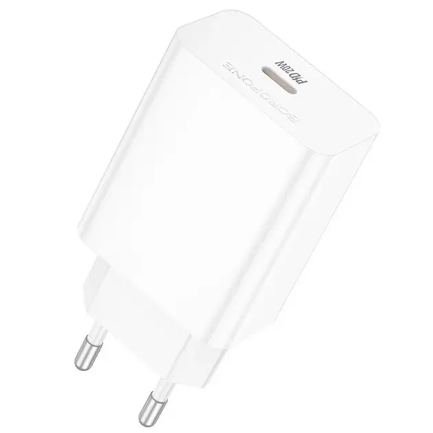 Зарядне BOROFONE BA21A PRO Type-C PD20W white від батарейки.com.ua