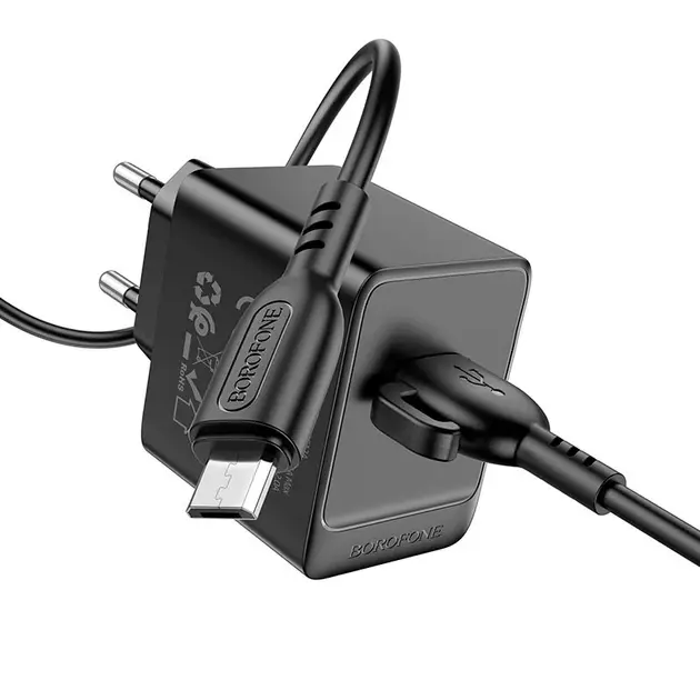 Зарядне BOROFONE BAS12A 1USB QC3.0 18W, кабель Micro чорне), зображення 5