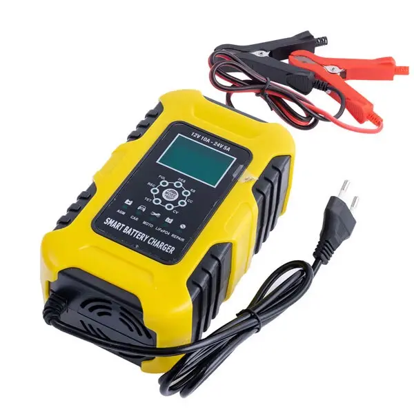Зарядне для кислотних AGM, GEL, VRLA Foxsur FBC122410D 12V/10A  24V/5A, автомат 7 етапи, дісплей