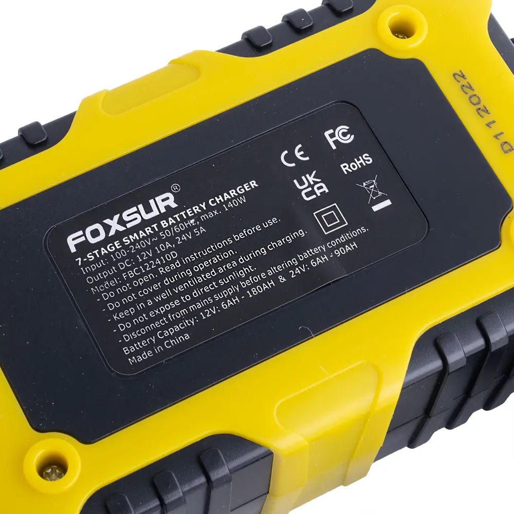 Зарядне для кислотних AGM, GEL, VRLA Foxsur FBC122410D 12V/10A  24V/5A, автомат 7 етапи, дісплей), зображення 3