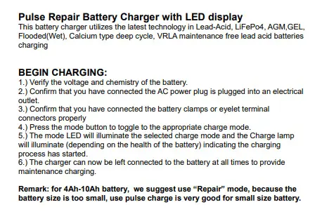 Зарядне Foxsur FBC1207E 12V 7А, автомат 3 етапи (для кислотних AGM, GEL, SLA, LiFePO4 акумуляторів)), зображення 8