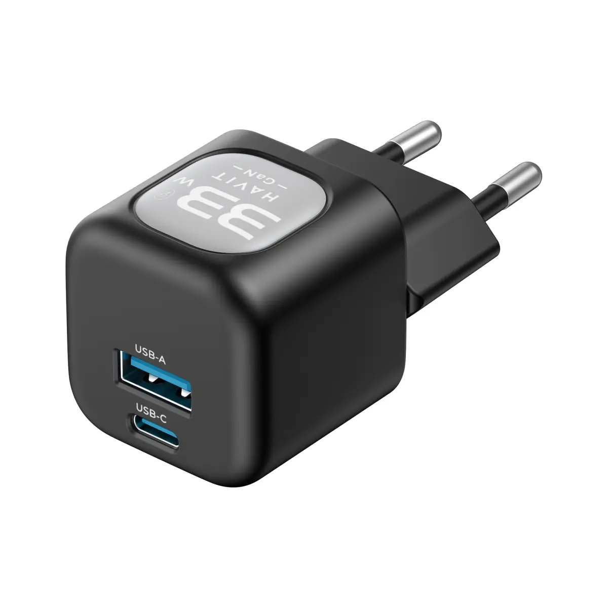Зарядне HAVIT HV-UC230 GaN 1Type-C 1USB PD30W QC3.0 чорне), зображення 2