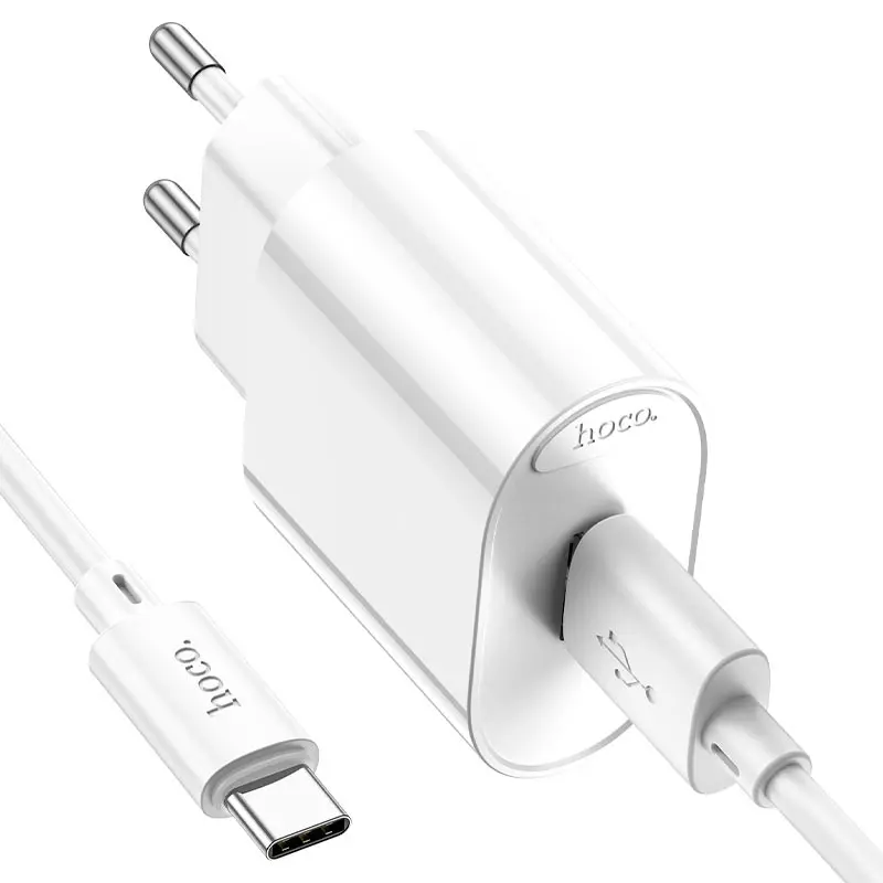 Зарядне Hoco C109A 1USB QC3.0 біле з кабелем Type-C), зображення 8