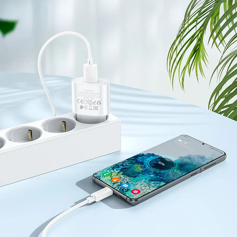 Зарядне Hoco C109A USB Type-C PD20W QC3.0 біле), зображення 4