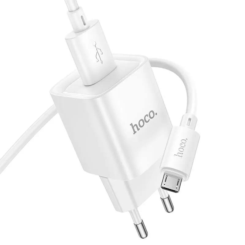 Зарядне HOCO C145A QC3.0 18W 1xUSB, з кабилем MicroUSB, біле), зображення 7