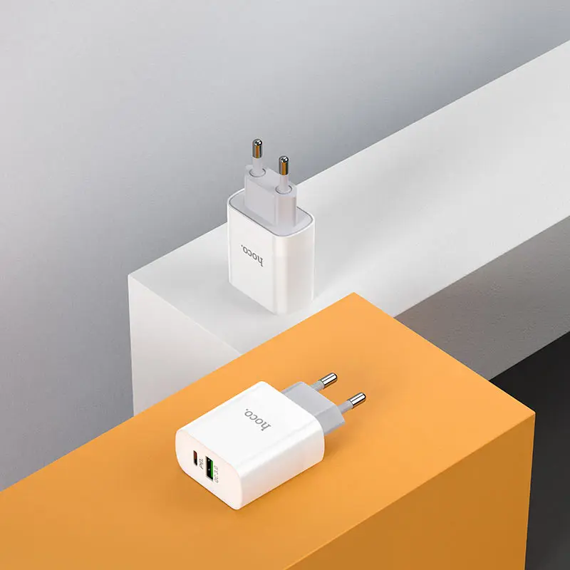 Зарядне HOCO C80A USB Type-C QC3.0 PD18W з кабелем Type-C біле), зображення 7