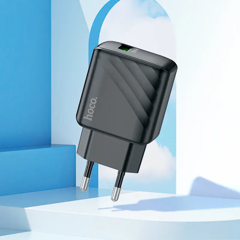 Зарядне HOCO CS21A Rich 1USB QC3.0 18W з кабелем Type-C чорне), зображення 9