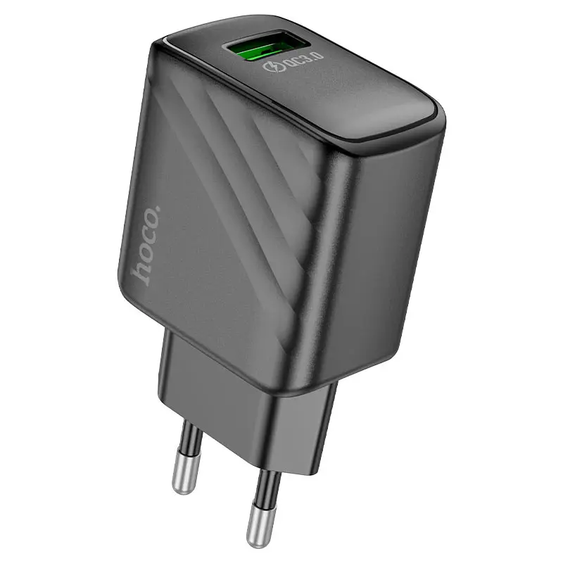Зарядне HOCO CS21A Rich 1USB QC3.0 18W з кабелем Type-C чорне), зображення 10