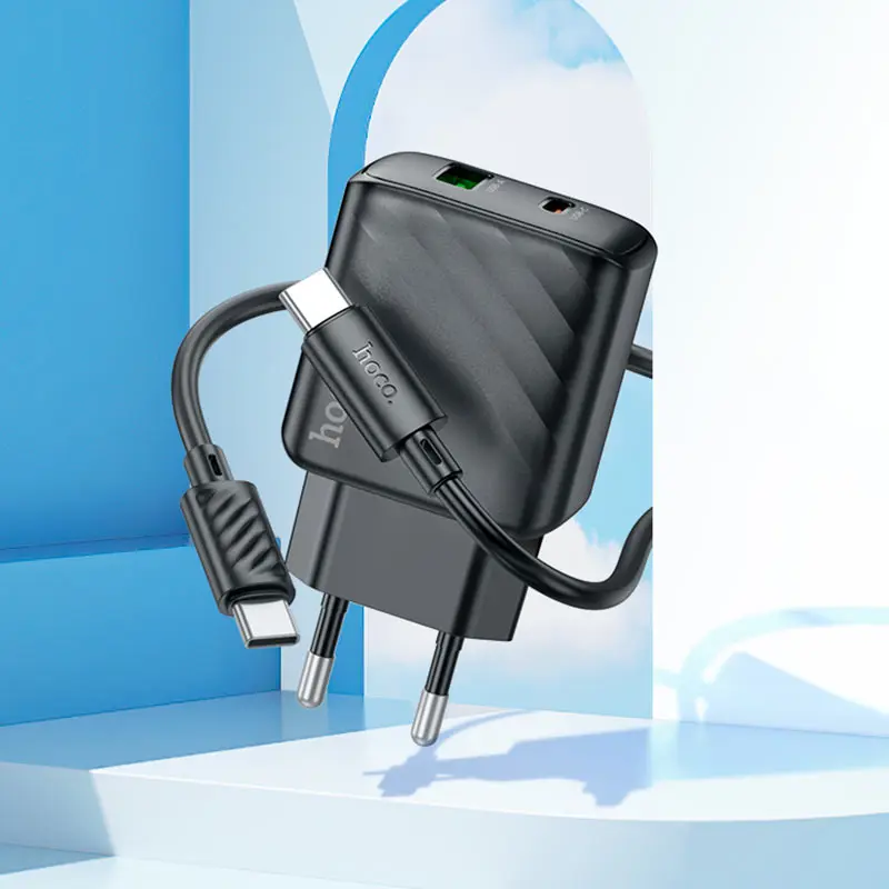 Зарядне HOCO CS23A PD30W QC3.0 1USB 1Type-C з кабелем Type-C чорне), зображення 4