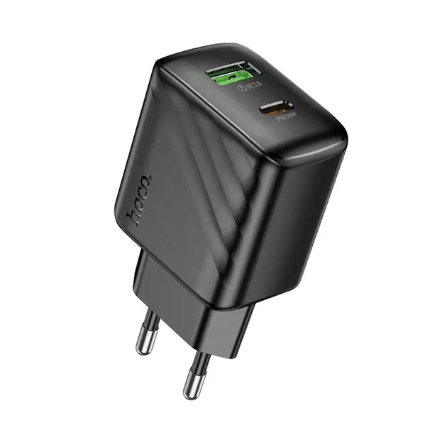 Зарядне HOCO CS25A 1Type-C 1USB PD30W чорне від батарейки.com.ua