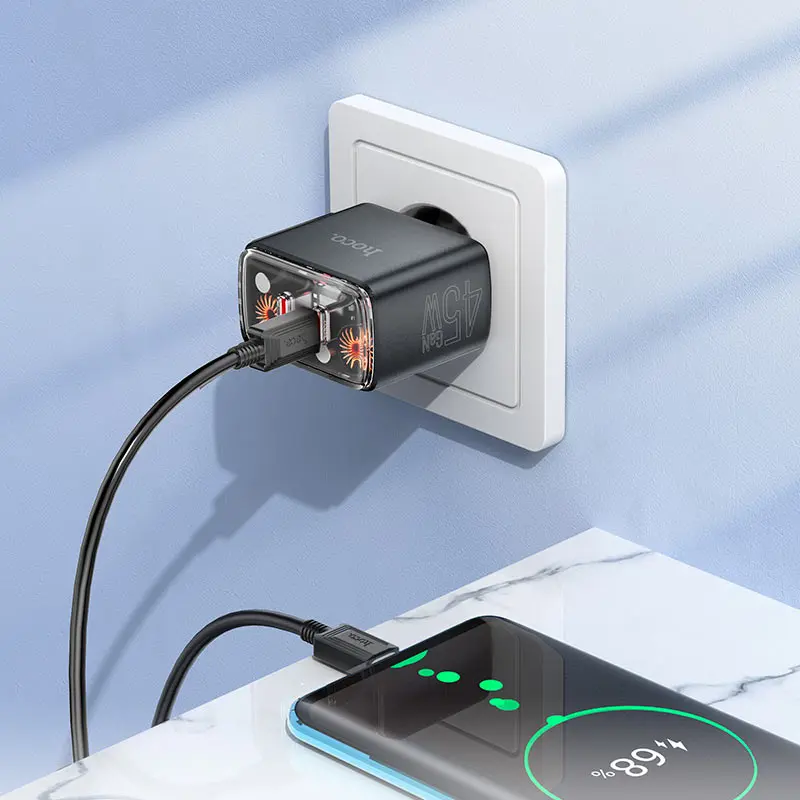 Зарядне HOCO CS43A Smart PD45W 2*Type-C чорне), зображення 5