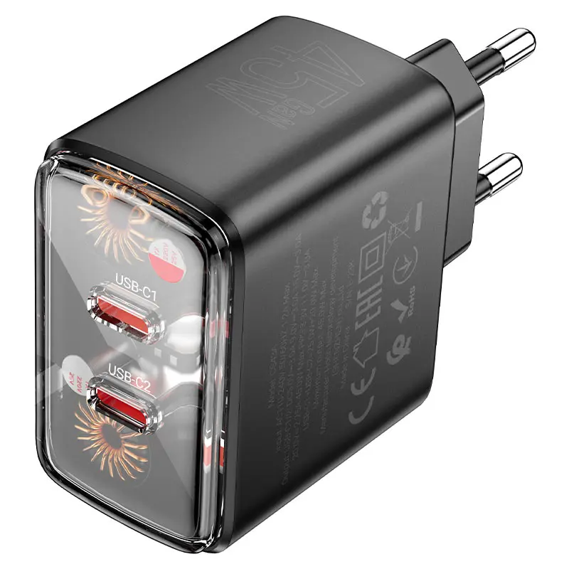 Зарядне HOCO CS43A Smart PD45W 2*Type-C чорне), зображення 9