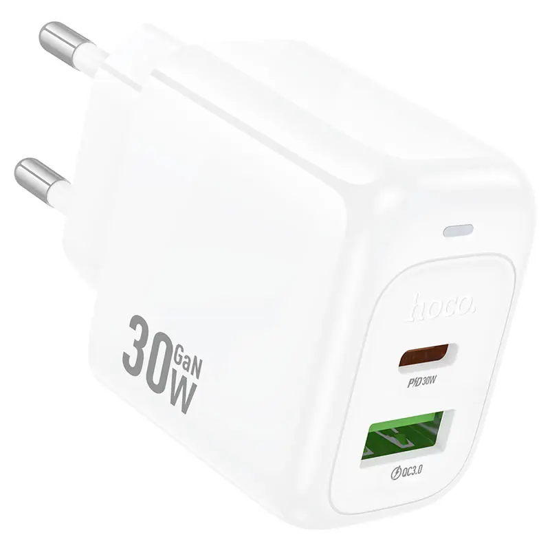 Зарядне HOCO CS55A Surplus GaN PD30W 1xType-C 1xUSB біле), зображення 10