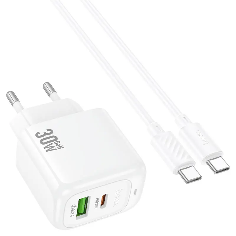 Зарядне HOCO CS55A Surplus GaN PD30W 1xType-C 1xUSB біле), зображення 5