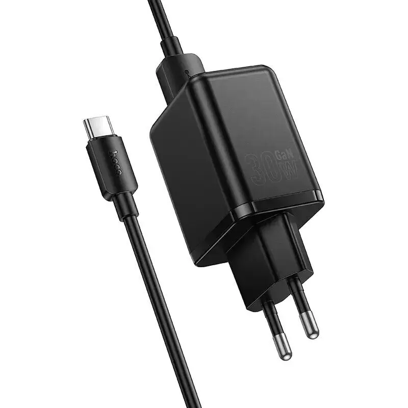 Зарядне HOCO GaN C157A USB Type-C PD30W з кабелем Type-C чорне), зображення 5