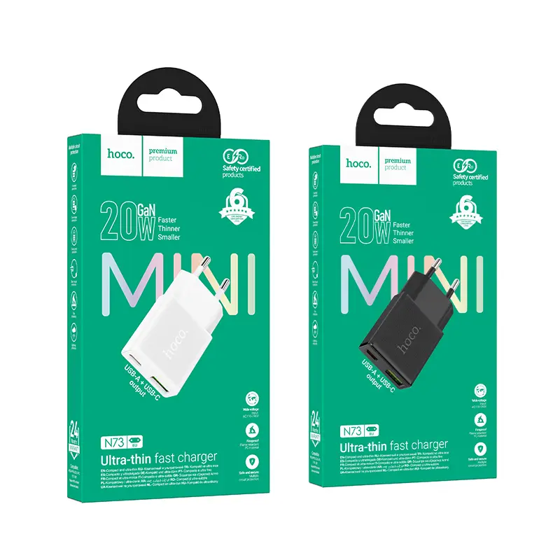 Зарядне HOCO N73 Type-C 1USB PD20W чорне), зображення 2