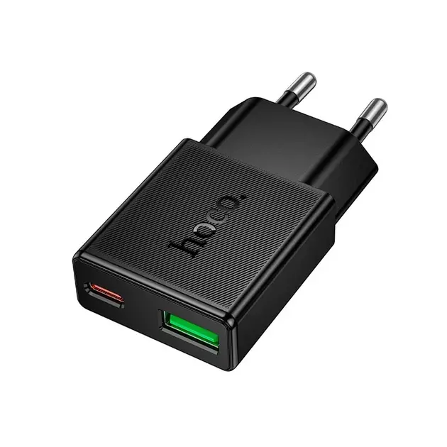 Зарядне HOCO N73 Type-C 1USB PD20W чорне від батарейки.com.ua