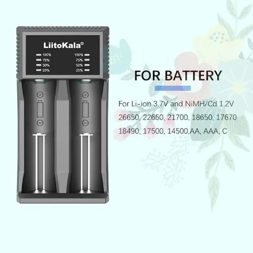 Зарядне Li-ion LiitoKala Lii-C2 1-2 елемента Type C Li-ion, NiMH), зображення 4