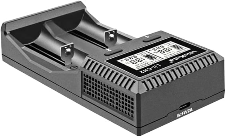 Зарядне LiitoKala Lii-CH2 1-2элемента 18650, 26650, 21700, АА, ААА Li-ion, IMR, LiFe, NiMH LCD від TypeC), зображення 9