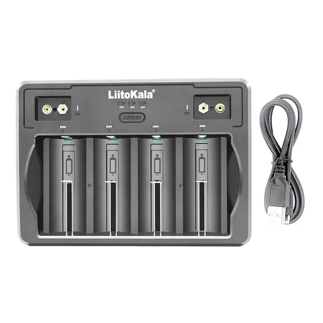 Зарядне LiitoKala Lii-D4 1-4елементів  Li-ion NiMH+NiCD+КРОНА 10440-32700  0,3 1А зарядне Type-C від батарейки.com.ua