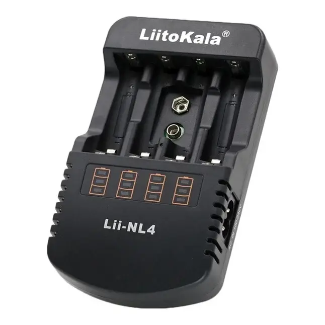 Зарядне LiitoKala Lii-NL4 Ni-Mh/Ni-Cd 1-4 АА/ААА 500mA, 9V крона 50мА, від 220V від батарейки.com.ua