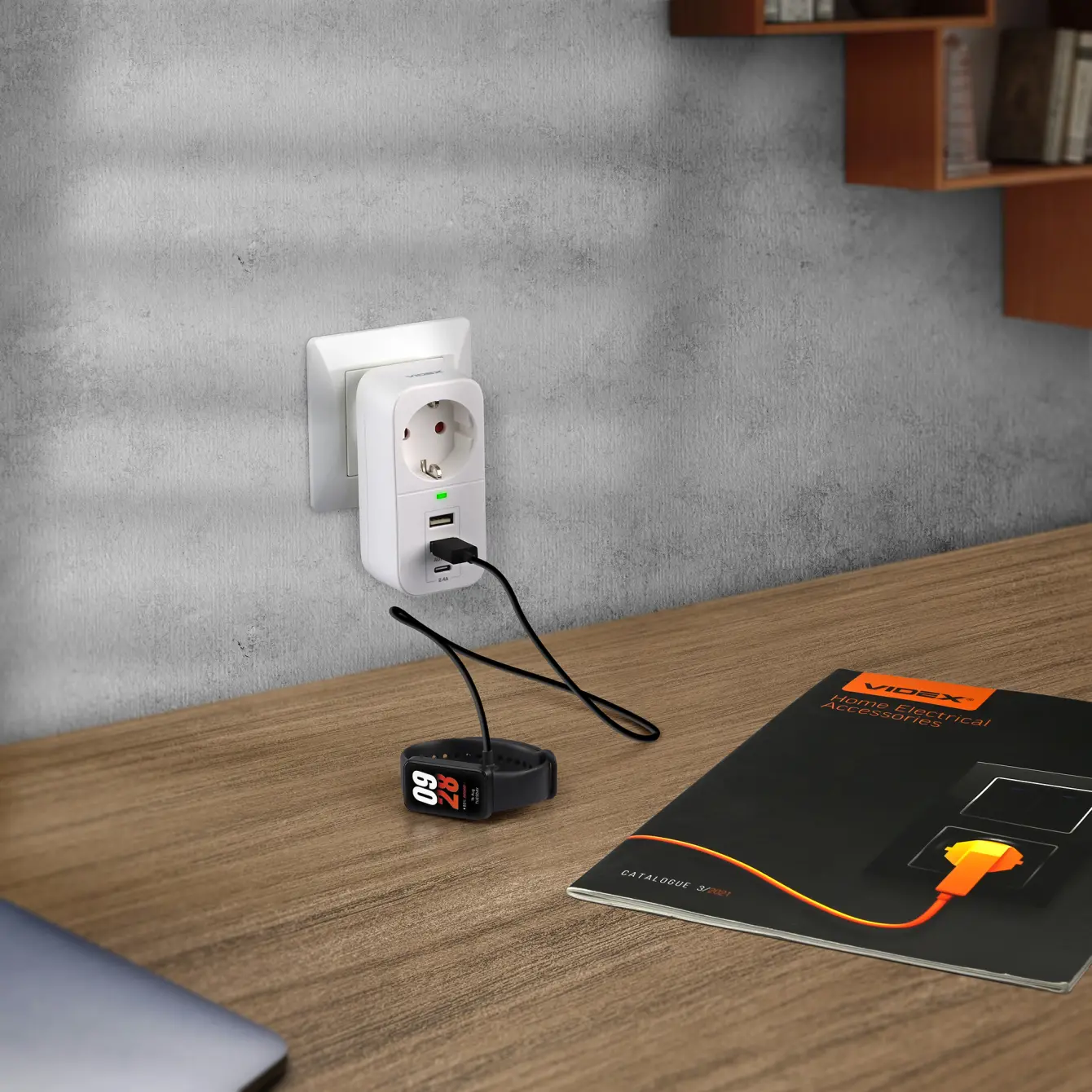 Зарядне VIDEX ONCORD 2xUSB 1xType-C 1xEU 2.4A  White), зображення 3