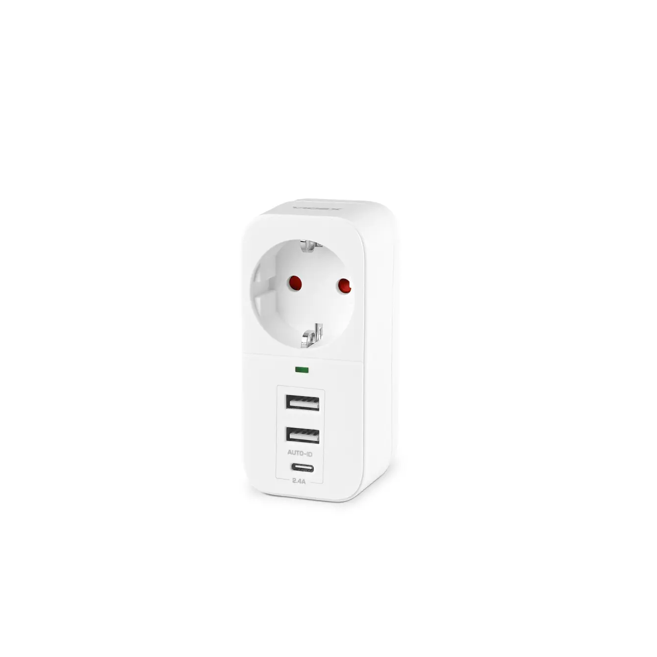 Зарядне VIDEX ONCORD 2xUSB 1xType-C 1xEU 2.4A  White (Розміри: 105mm x 50mm x 79.7mm) від батарейки.com.ua