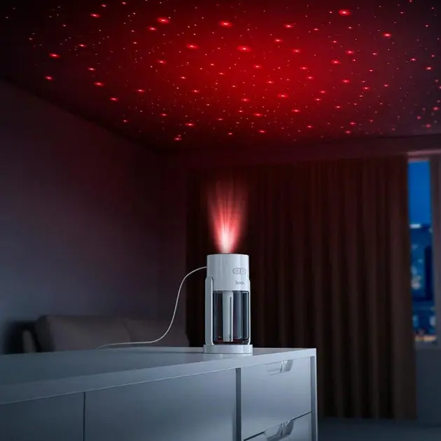 Зволожувач повітря HOCO HX34 нічник Starry sky humidifier White), зображення 7